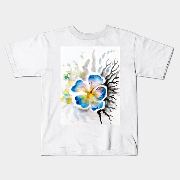 Watercolor flower Kids T-Shirt by CORinAZONe